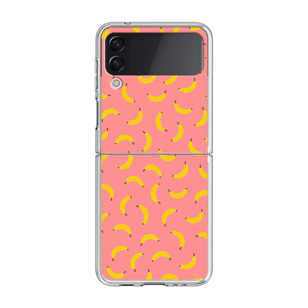 Bananas Fruit Pattern Pink Samsung Galaxy Z Flip 3 Case