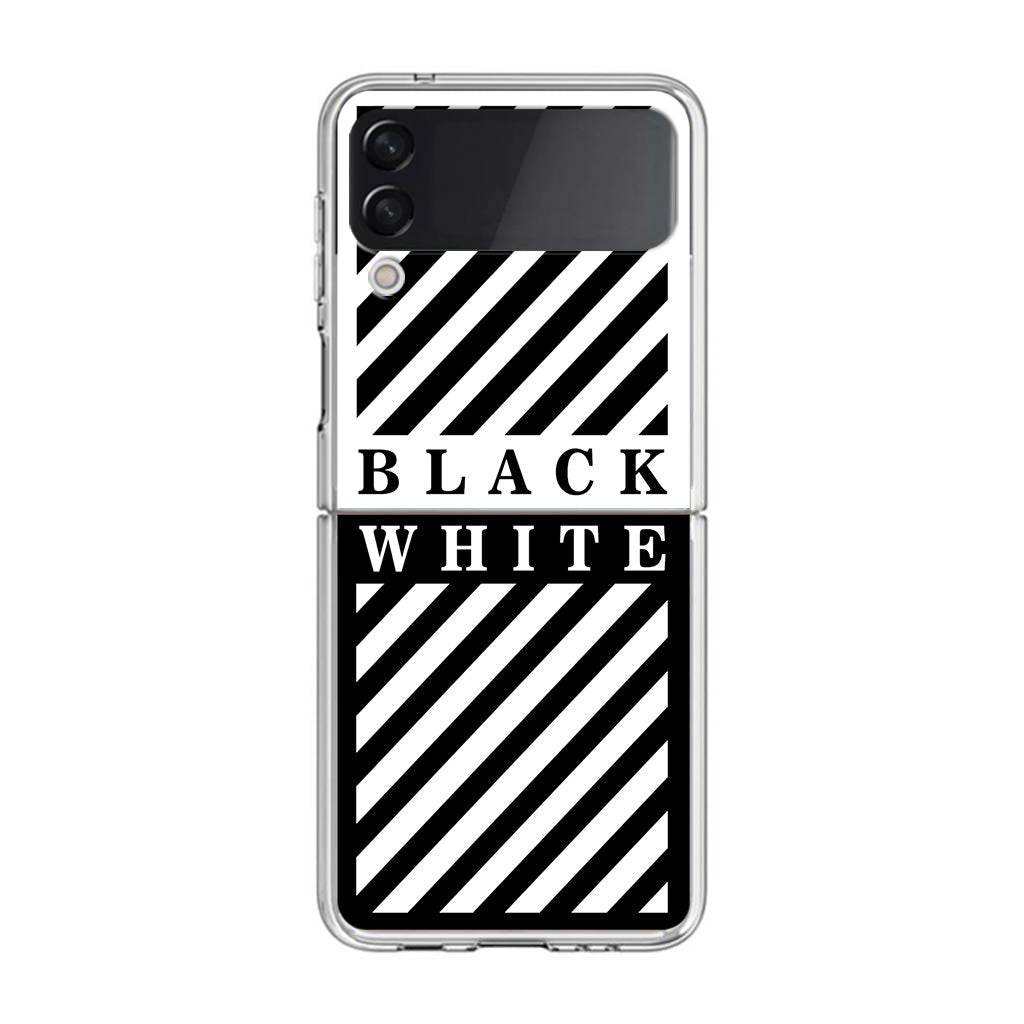 Black White Stripes Samsung Galaxy Z Flip 3 Case