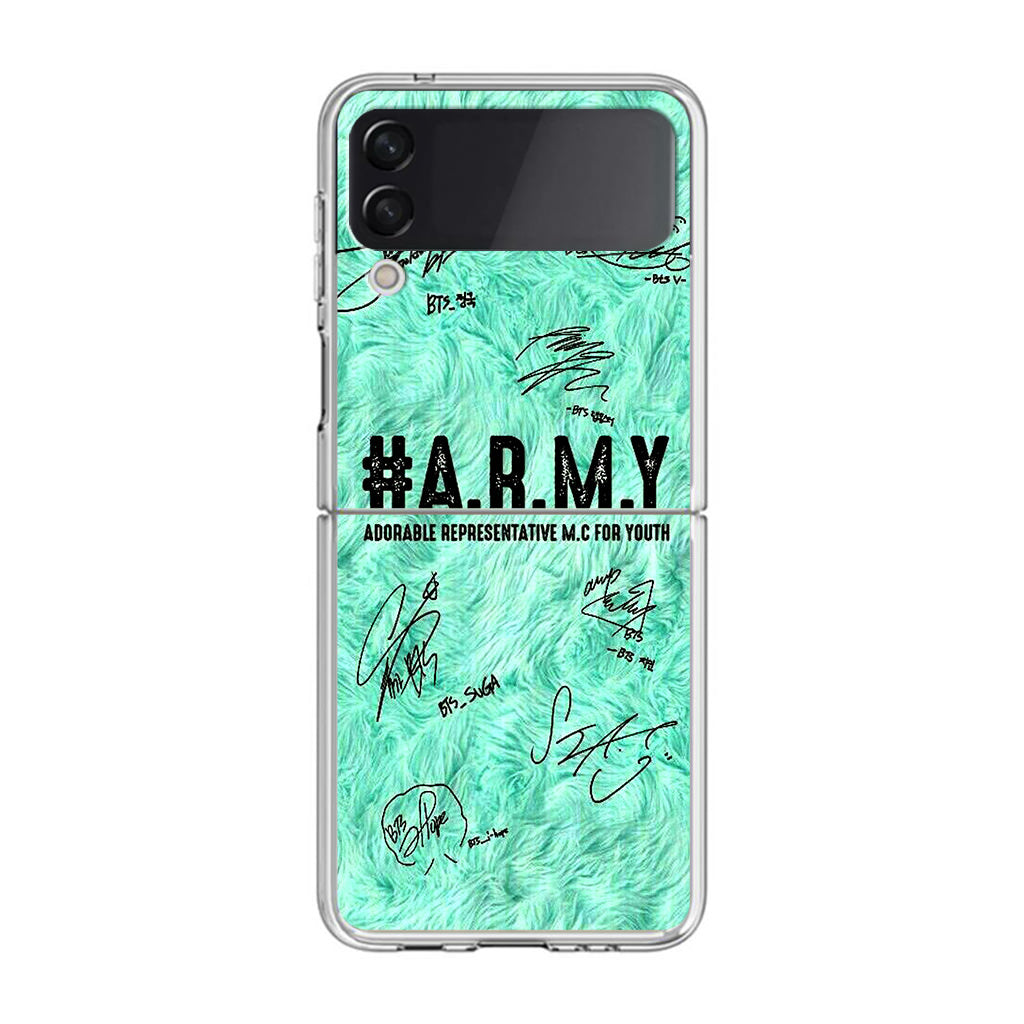 Bts Army A51 Bts BTS Army Signature Samsung Galaxy Z Flip Case