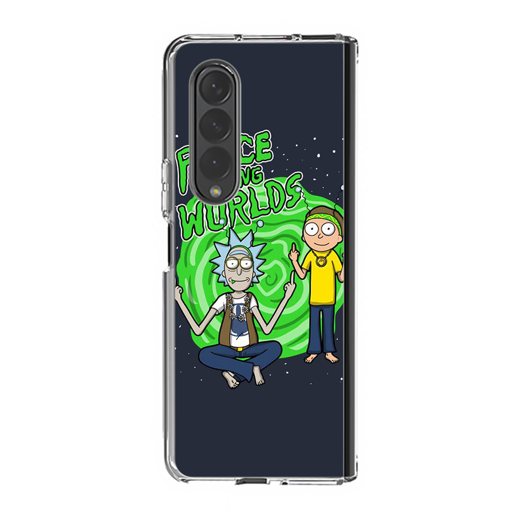 Rick Morty Face Samsung Galaxy Z Fold 5 Clear Case