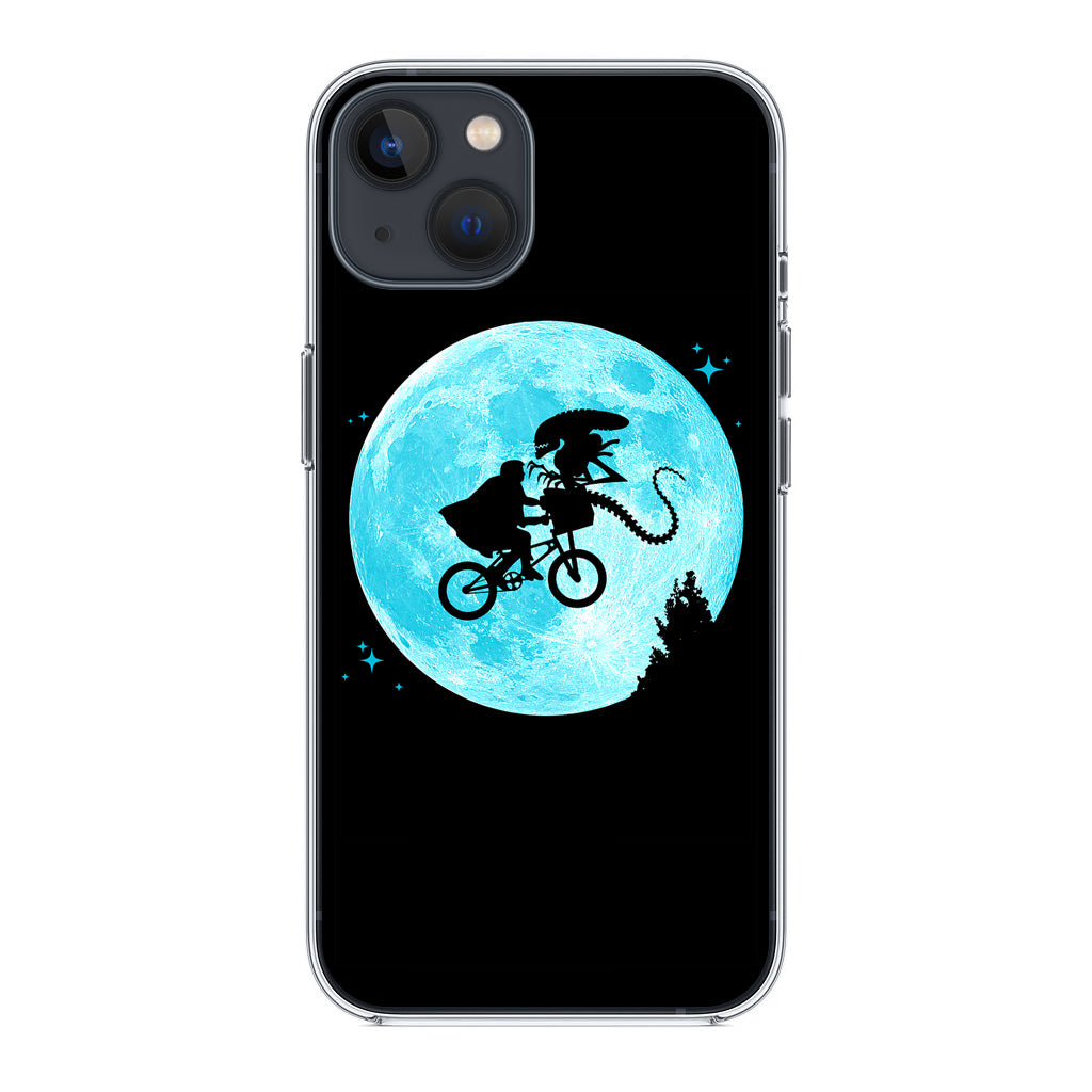 Alien Bike to the Moon iPhone 13 / 13 mini Case