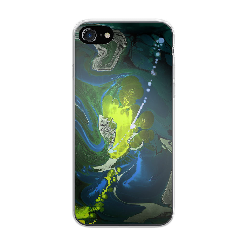 Abstract Green Blue Art iPhone SE 3rd Gen 2022 Case