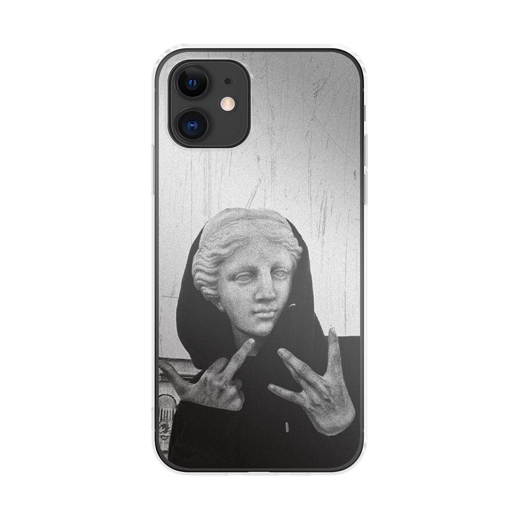 Greek Statue Wearing Hoodie iPhone 12 mini Case