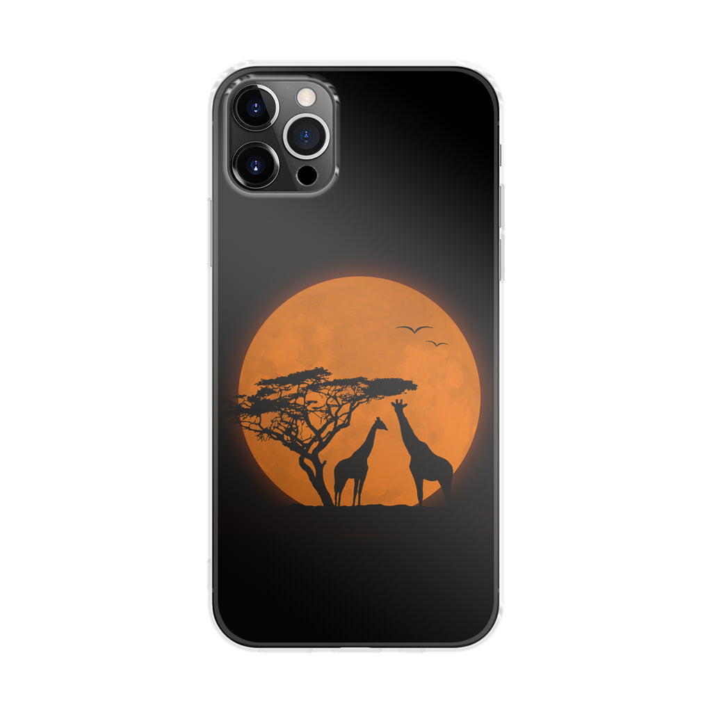 Giraffes Silhouette iPhone 12 Pro Case