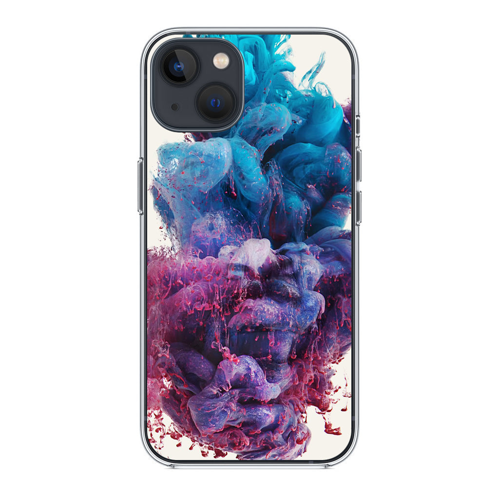 Colorful Dust Art on White iPhone 14 / 14 Plus Case