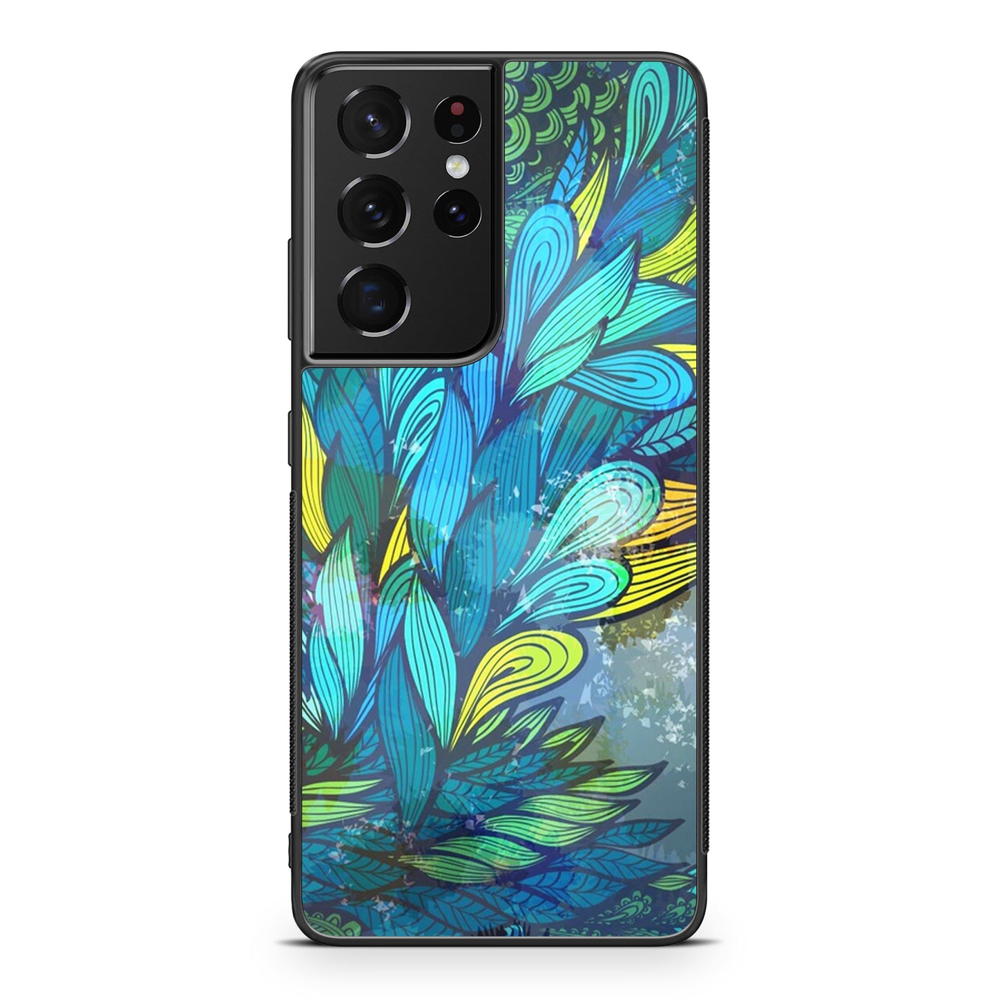 Colorful Art in Blue Galaxy S21 Ultra Case
