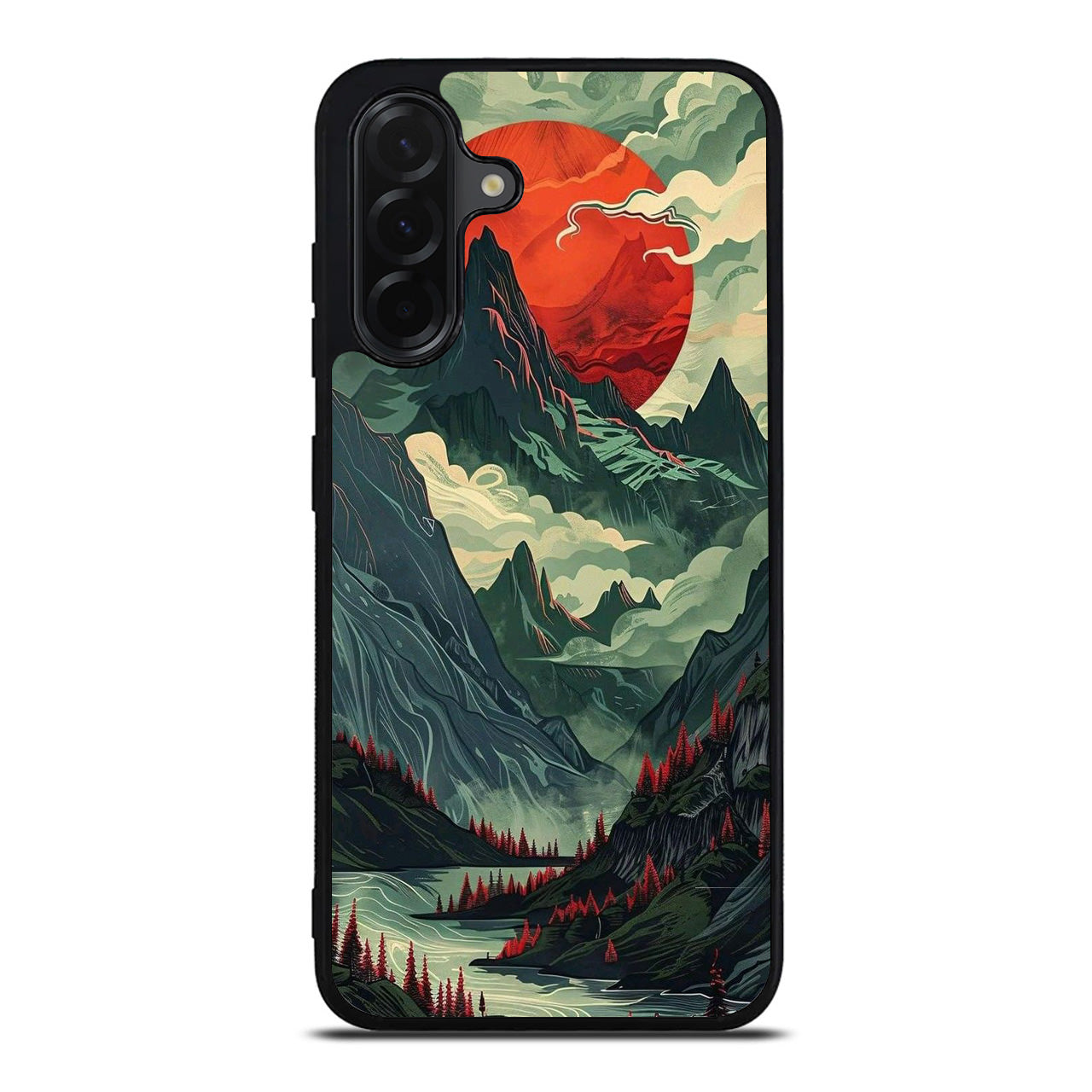 Crimson Moon Over Silent Peaks Samsung Galaxy A26 5G / A36 5G / A56 5G Case