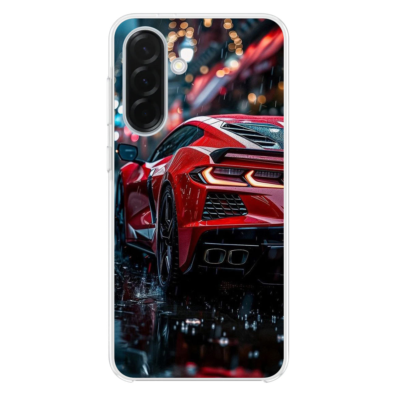 Red Sport Car in the Rain Samsung Galaxy A26 5G / A36 5G / A56 5G Case
