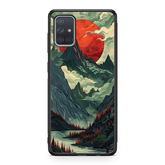 Crimson Moon Over Silent Peaks Galaxy A51 / A71 Case