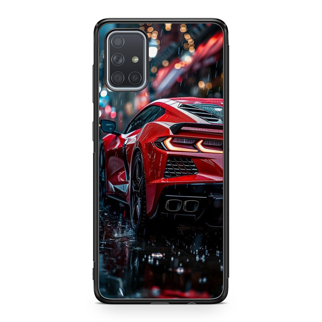 Red Sport Car in the Rain Galaxy A51 / A71 Case