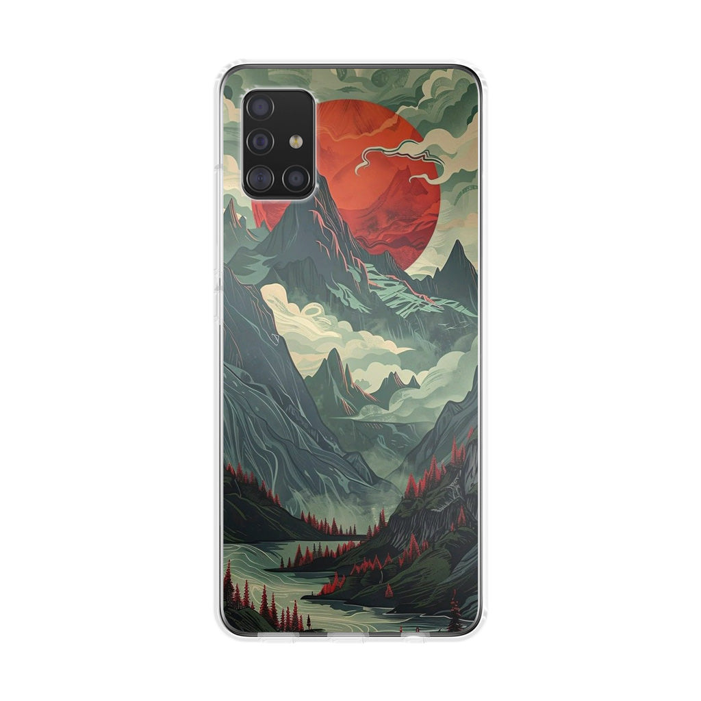 Crimson Moon Over Silent Peaks Galaxy A51 / A71 Case
