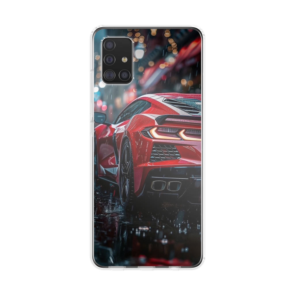 Red Sport Car in the Rain Galaxy A51 / A71 Case