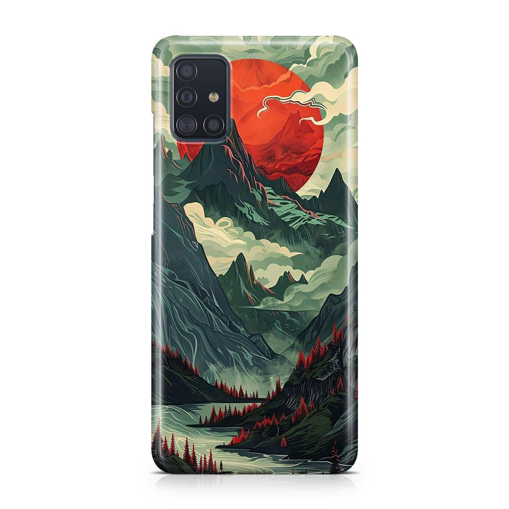 Crimson Moon Over Silent Peaks Galaxy A51 / A71 Case
