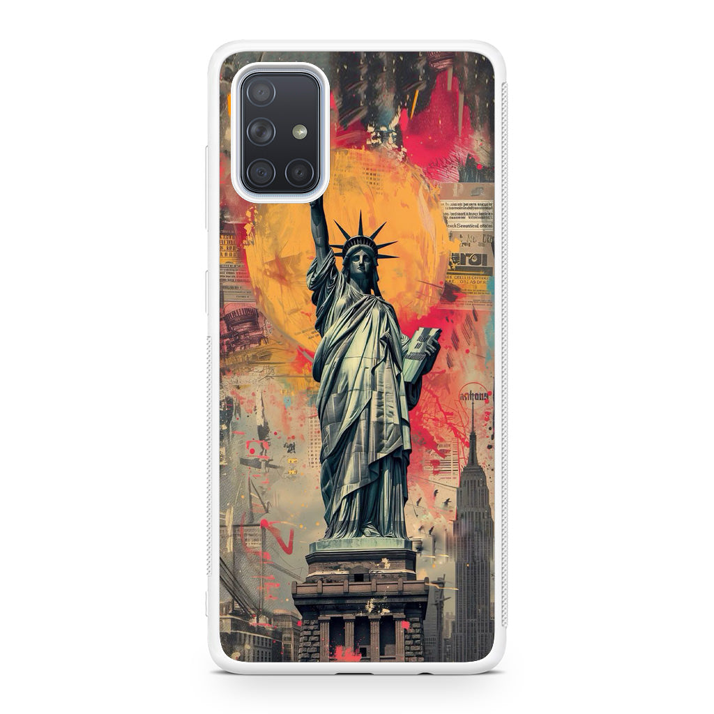 Canvas Art Statue of Liberty Galaxy A51 / A71 Case