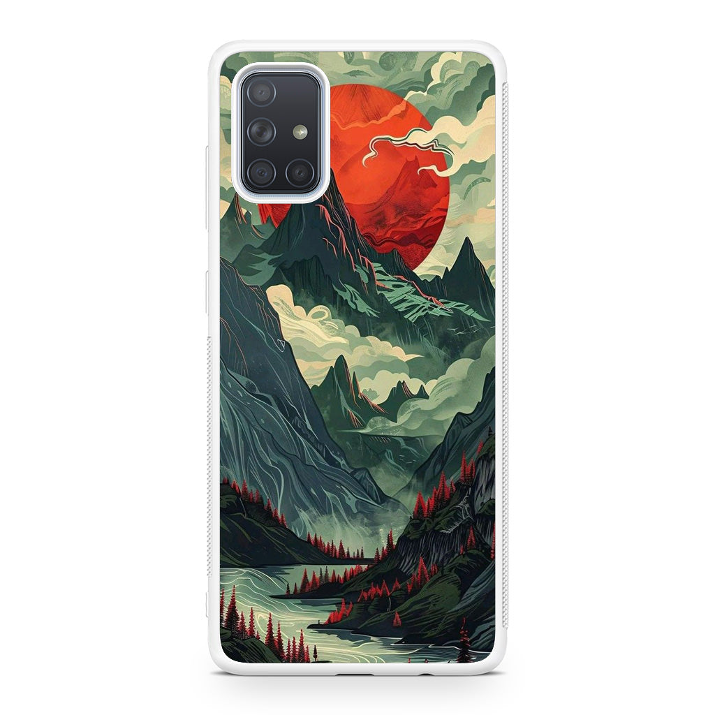 Crimson Moon Over Silent Peaks Galaxy A51 / A71 Case