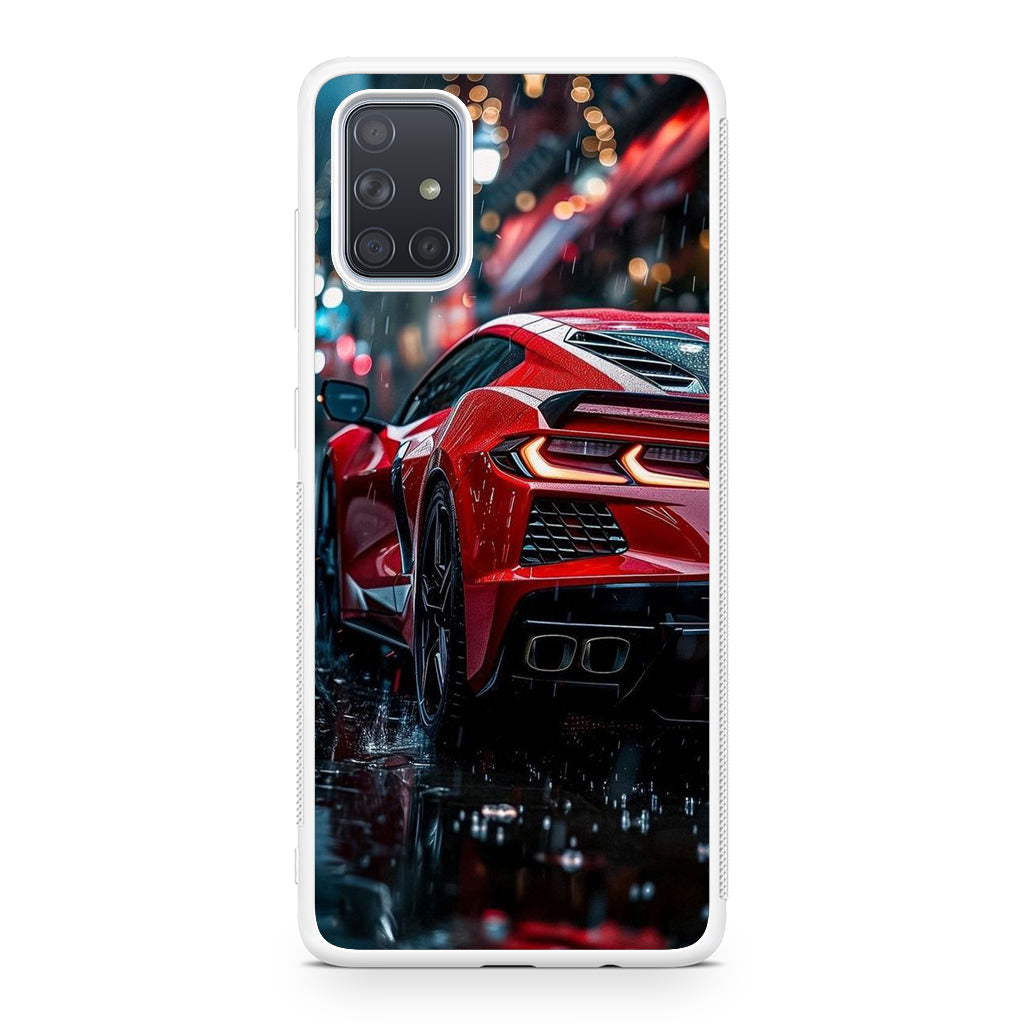 Red Sport Car in the Rain Galaxy A51 / A71 Case