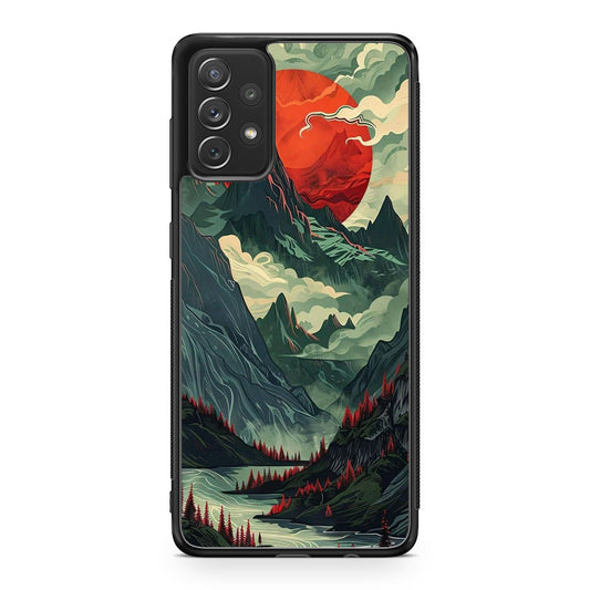 Crimson Moon Over Silent Peaks Samsung Galaxy A53 5G Case