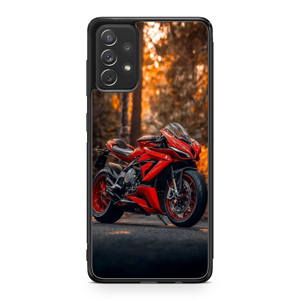 Crimson Velocity in Autumn Flame Galaxy A32 / A52 / A72 Case