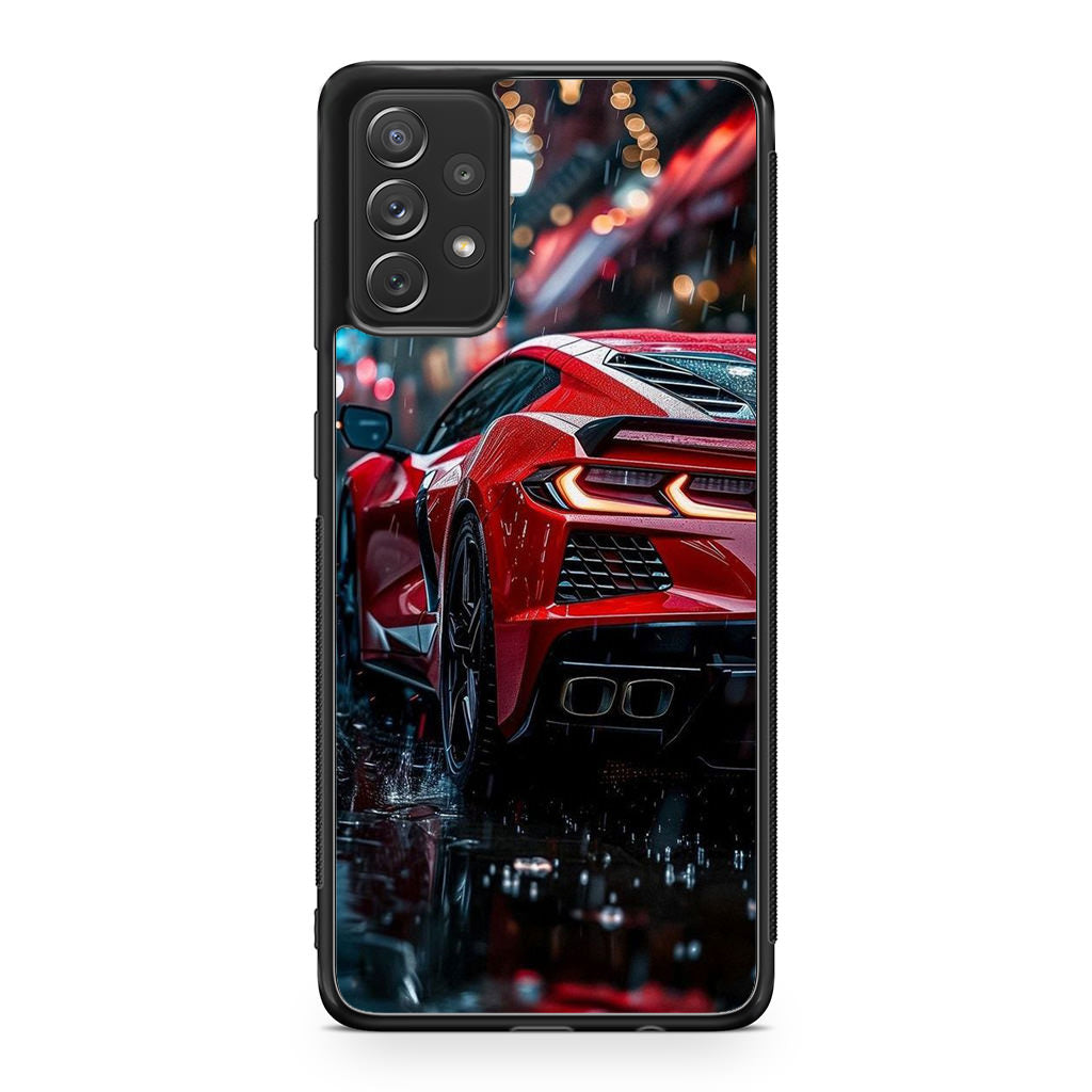 Red Sport Car in the Rain Galaxy A32 / A52 / A72 Case