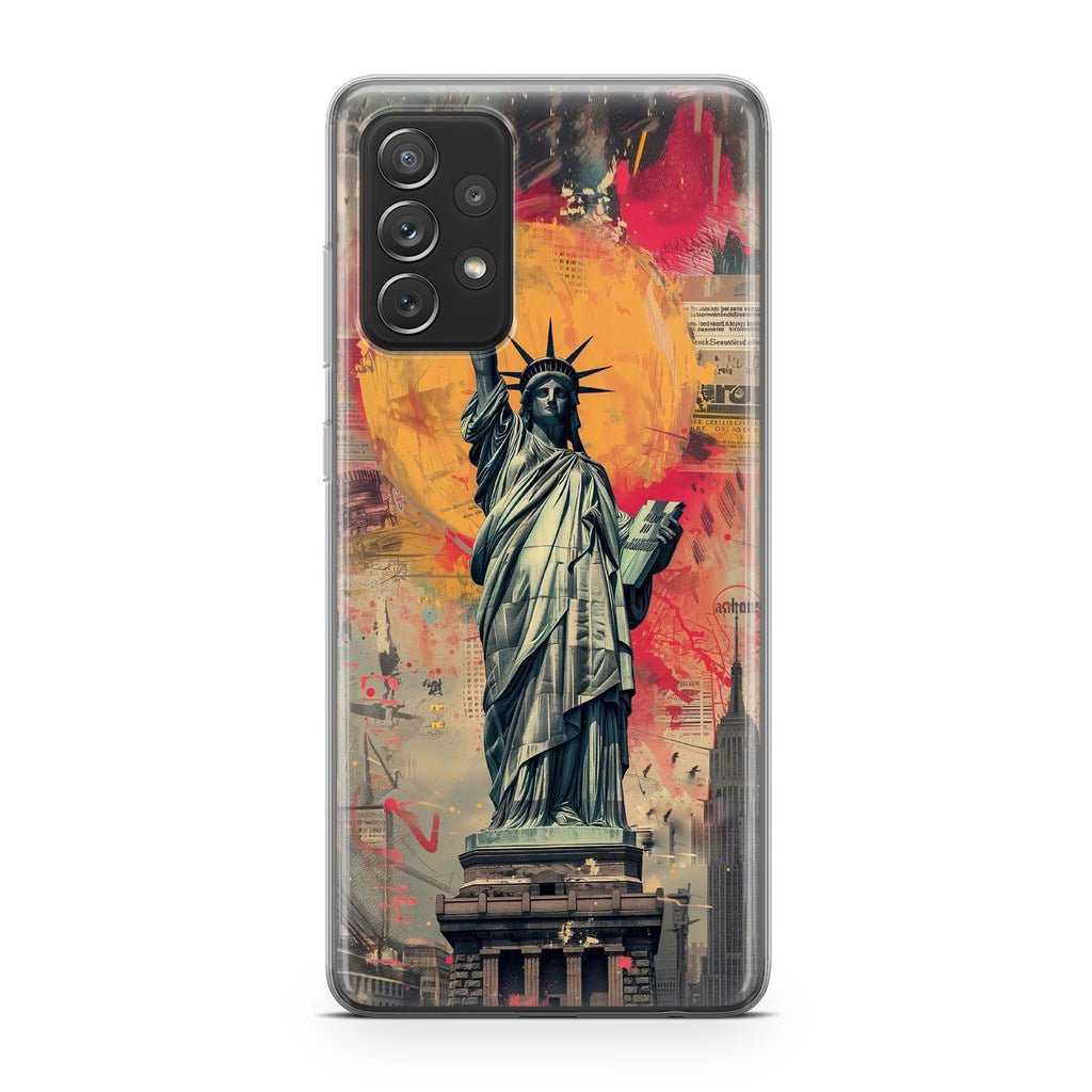 Canvas Art Statue of Liberty Galaxy A32 / A52 / A72 Case