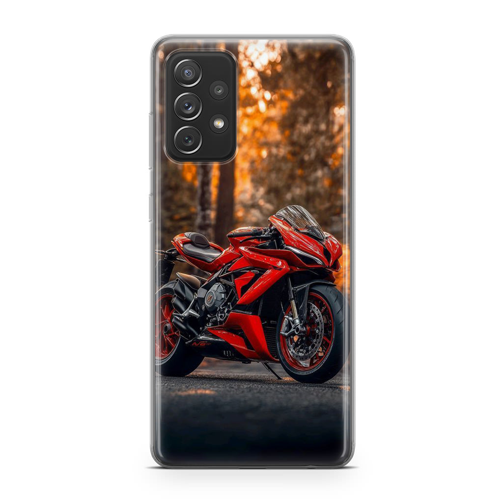 Crimson Velocity in Autumn Flame Galaxy A32 / A52 / A72 Case