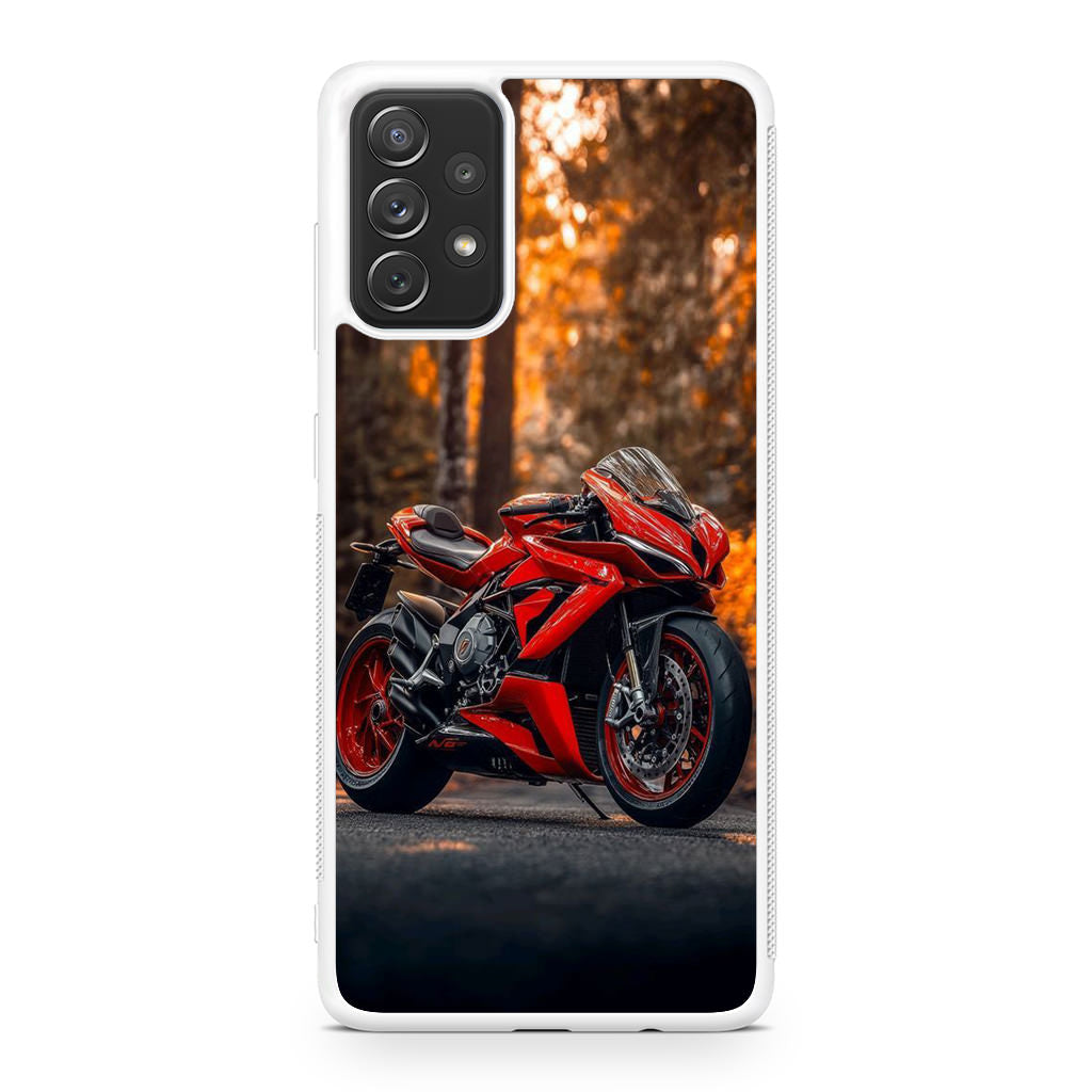 Crimson Velocity in Autumn Flame Galaxy A23 5G Case
