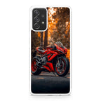 Crimson Velocity in Autumn Flame Galaxy A23 5G Case
