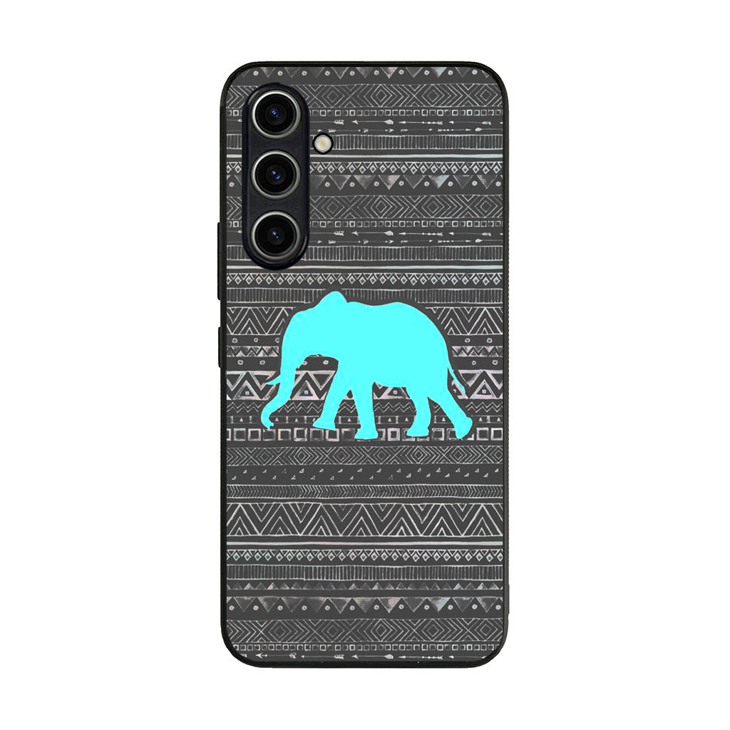 Aztec Elephant Turquoise Samsung Galaxy A35 5G Case