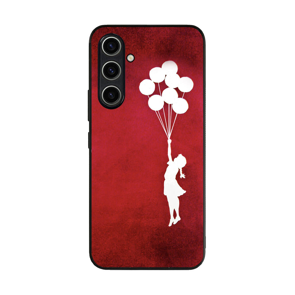 Banksy Girl With Balloons Red Samsung Galaxy A35 5G Case