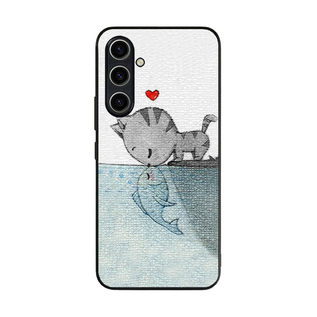 Cat Fish Kisses Samsung Galaxy A35 5G Case