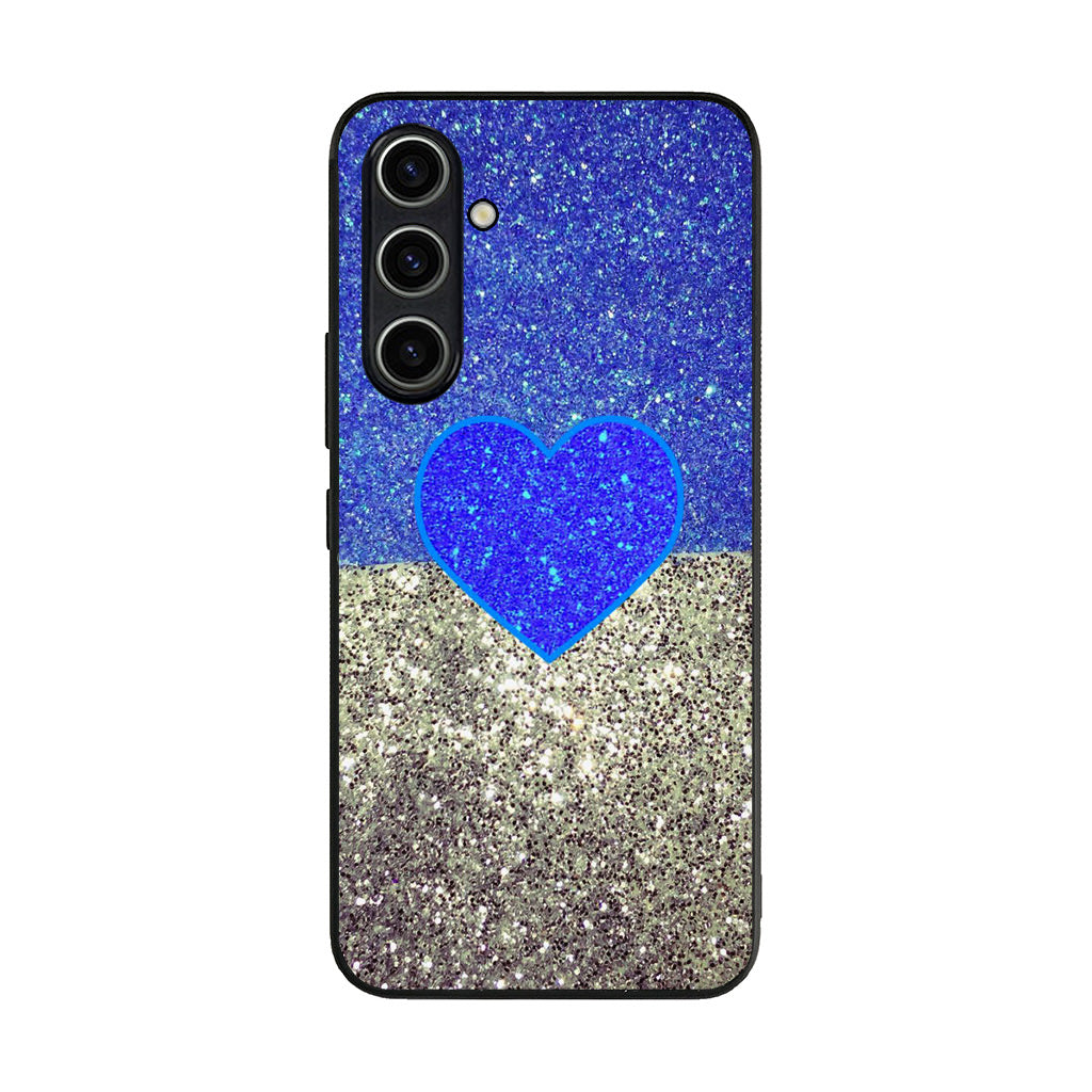 Love Glitter Blue and Grey Samsung Galaxy A35 5G Case