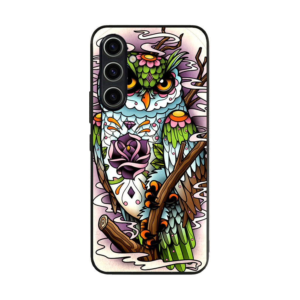 Sugar Skull Owl Tattoo Samsung Galaxy A35 5G Case