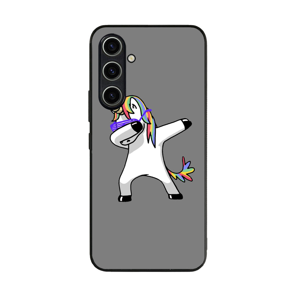 Unicorn Dabbing Grey Samsung Galaxy A35 5G Case