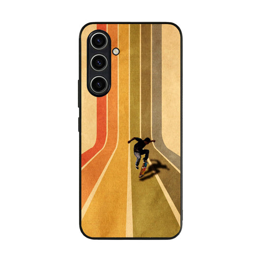 Vintage Skateboard On Colorful Stipe Runway Samsung Galaxy A35 5G Case