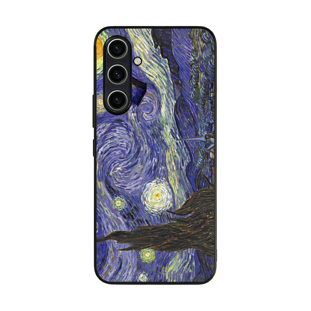 Dr Who Tardis In Van Gogh Starry Night Samsung Galaxy A35 5G Case