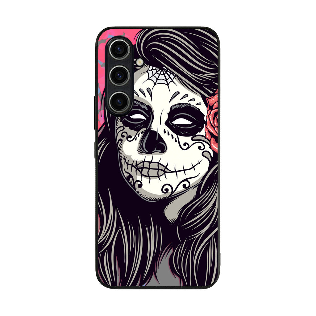 Girl Skull Flower Samsung Galaxy A35 5G Case