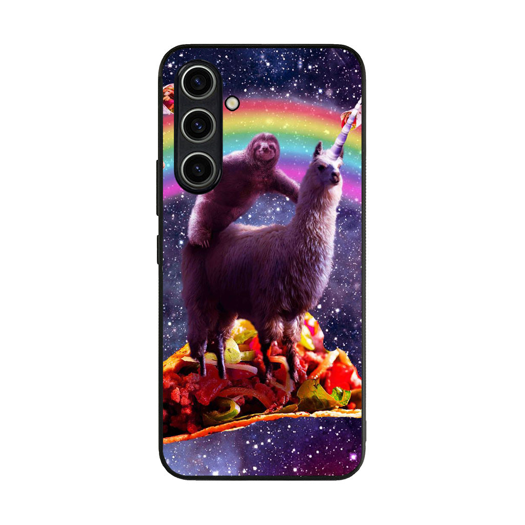 LLama And Sloth On Space Samsung Galaxy A35 5G Case