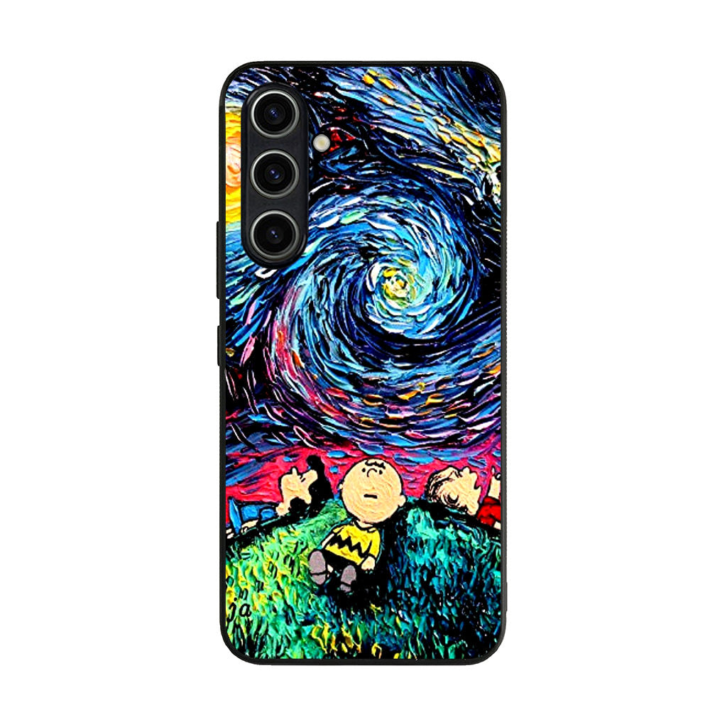 Peanuts At Starry Night Samsung Galaxy A35 5G Case