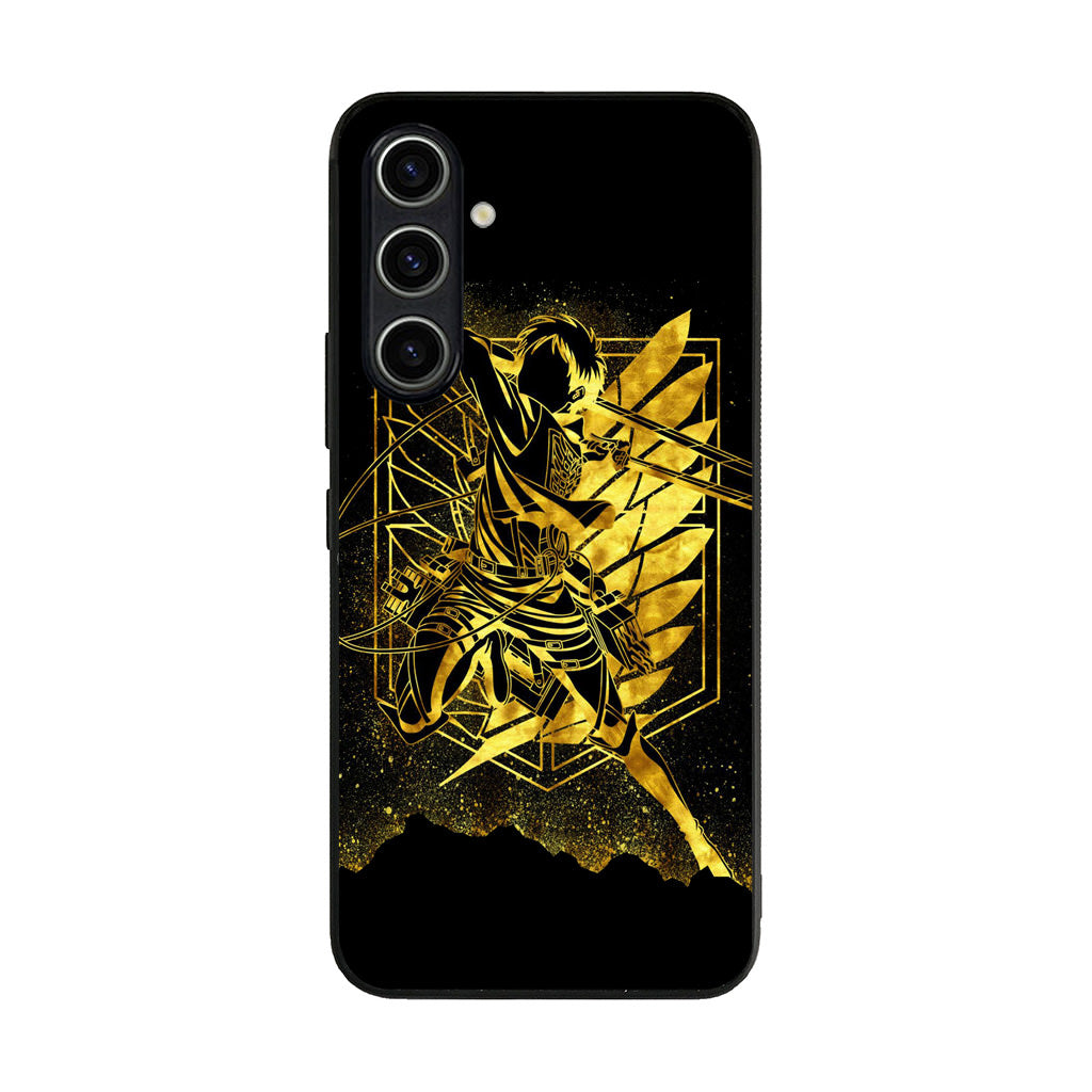 Eren Yeager Attack on Titan Gold Silhoutte Samsung Galaxy A35 5G Case