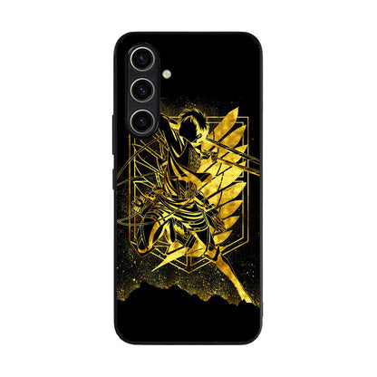 Eren Yeager Attack on Titan Gold Silhoutte Samsung Galaxy A35 5G Case