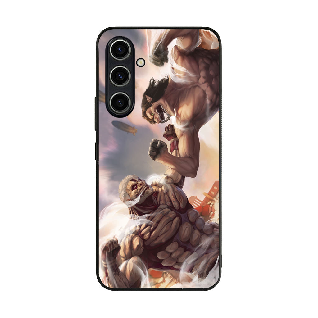 Eren Yeager vs Reiner Armored Titan Samsung Galaxy A35 5G Case