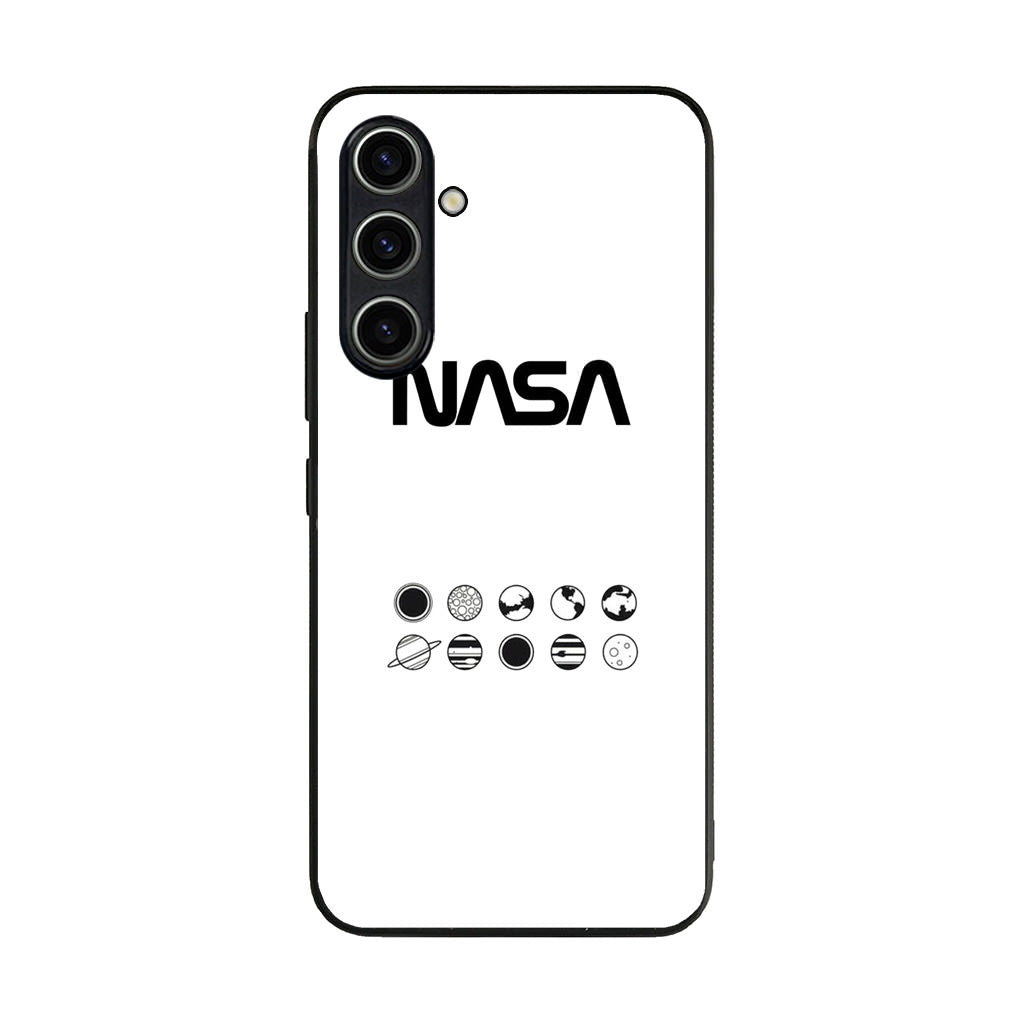 NASA Minimalist White Samsung Galaxy A35 5G Case