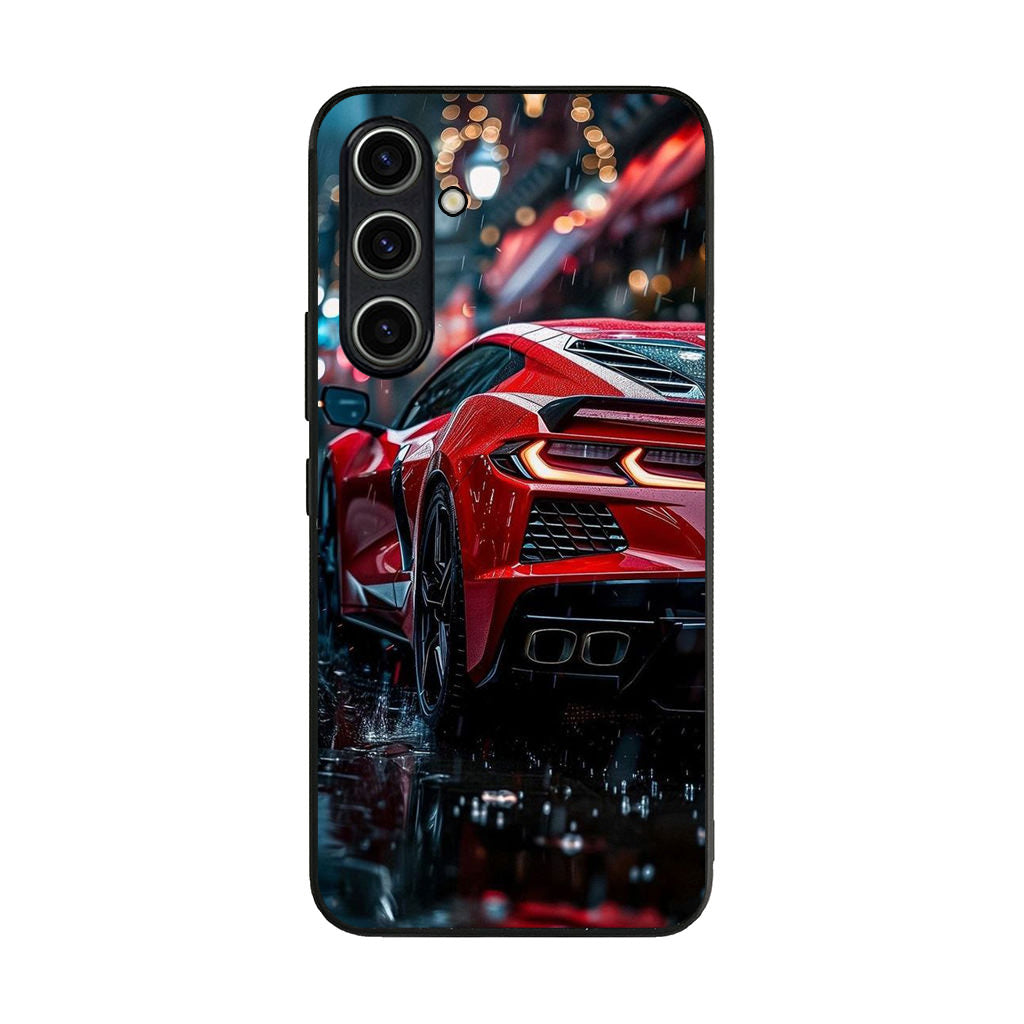 Red Sport Car in the Rain Samsung Galaxy A35 5G Case