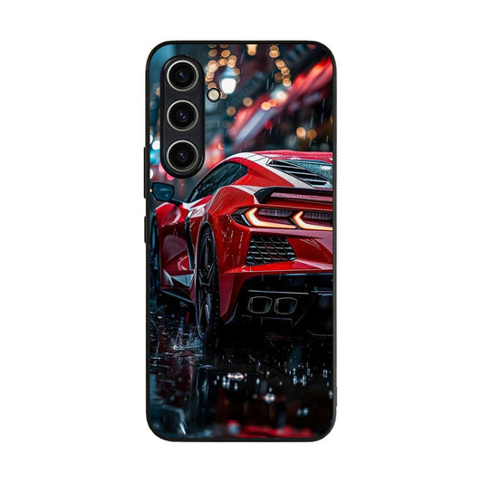 Red Sport Car in the Rain Samsung Galaxy A35 5G Case