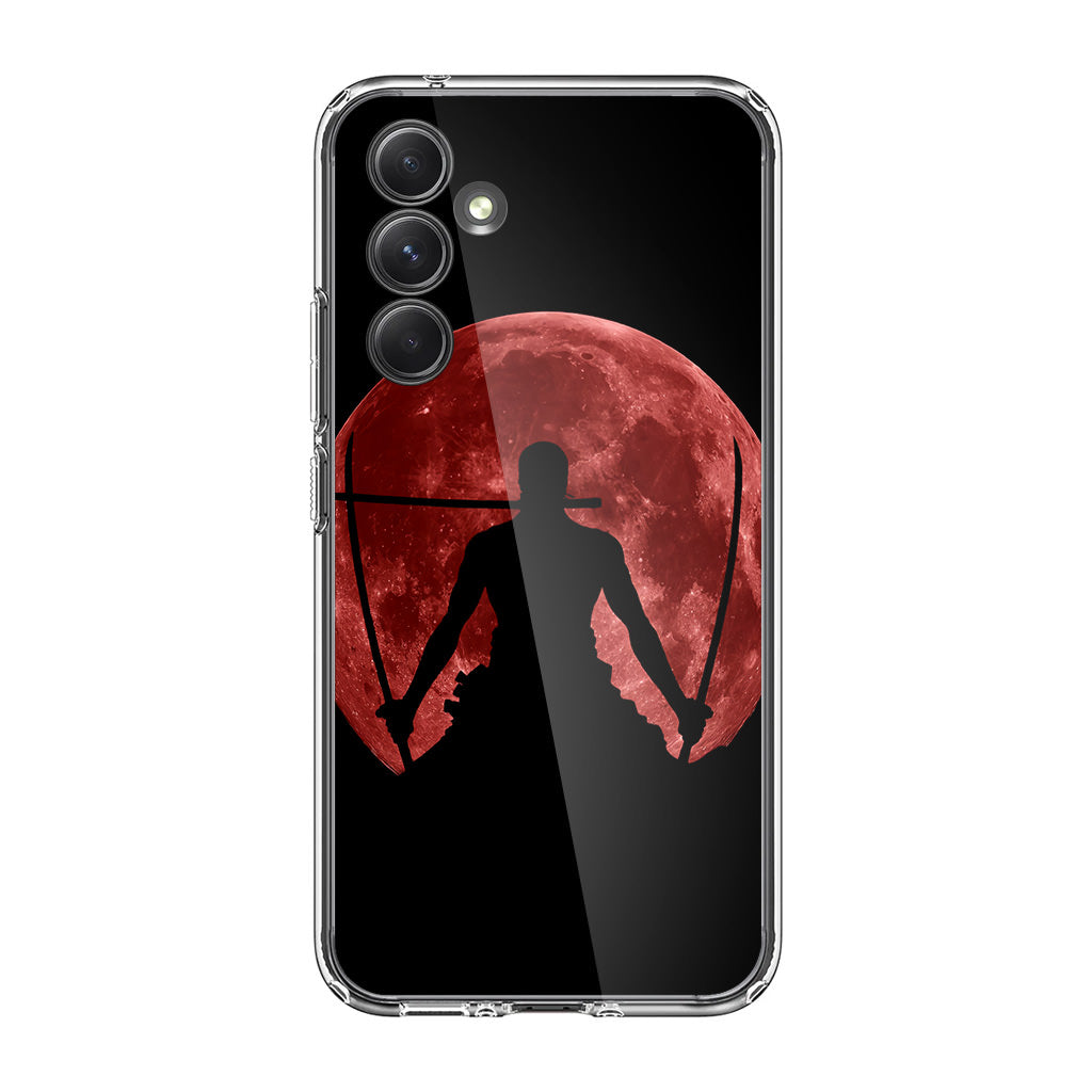 Silhouette Of Zoro In Santoryu Mode Samsung Galaxy A35 5G Case