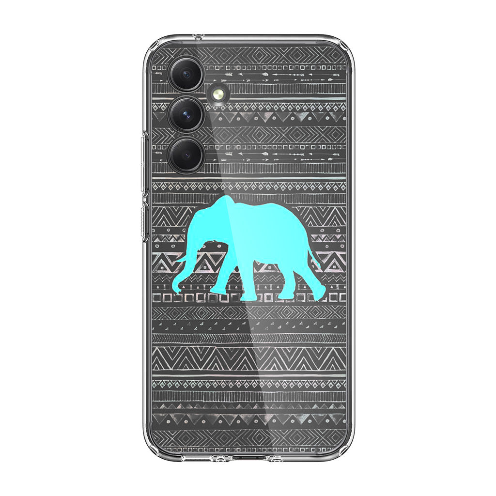 Aztec Elephant Turquoise Samsung Galaxy A35 5G Case