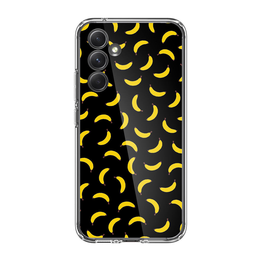 Bananas Fruit Pattern Black Samsung Galaxy A35 5G Case