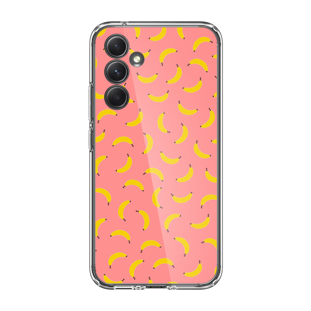 Bananas Fruit Pattern Pink Samsung Galaxy A35 5G Case