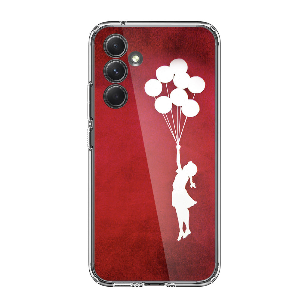 Banksy Girl With Balloons Red Samsung Galaxy A35 5G Case