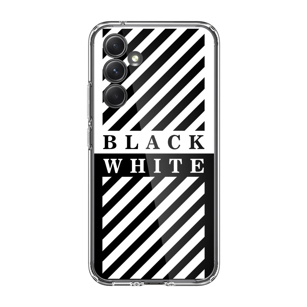 Black White Stripes Samsung Galaxy A35 5G Case